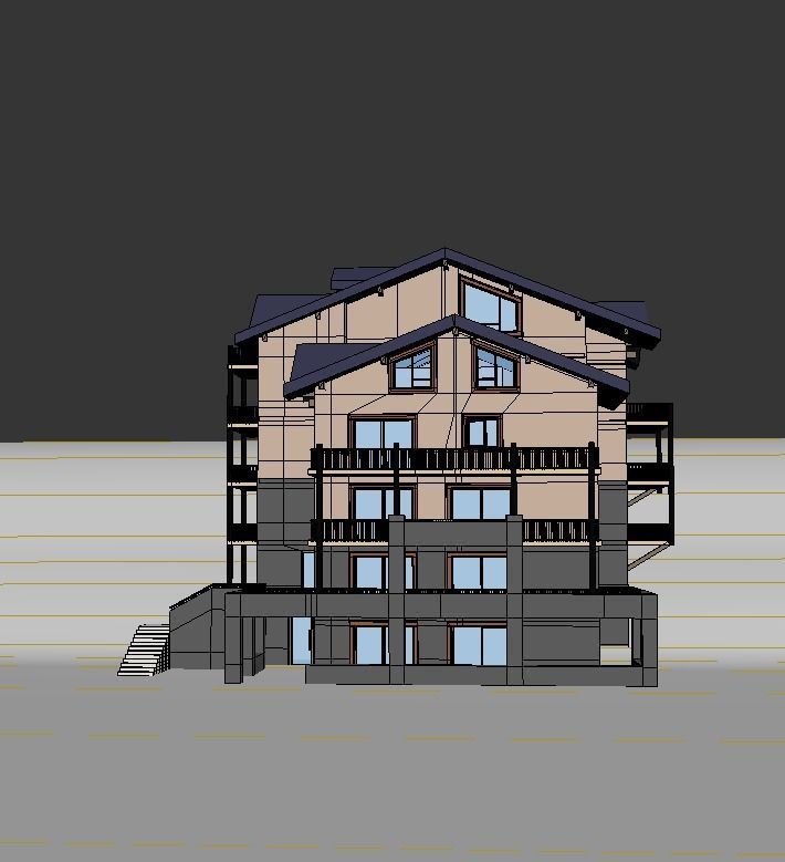 Hotel building 3D model_13