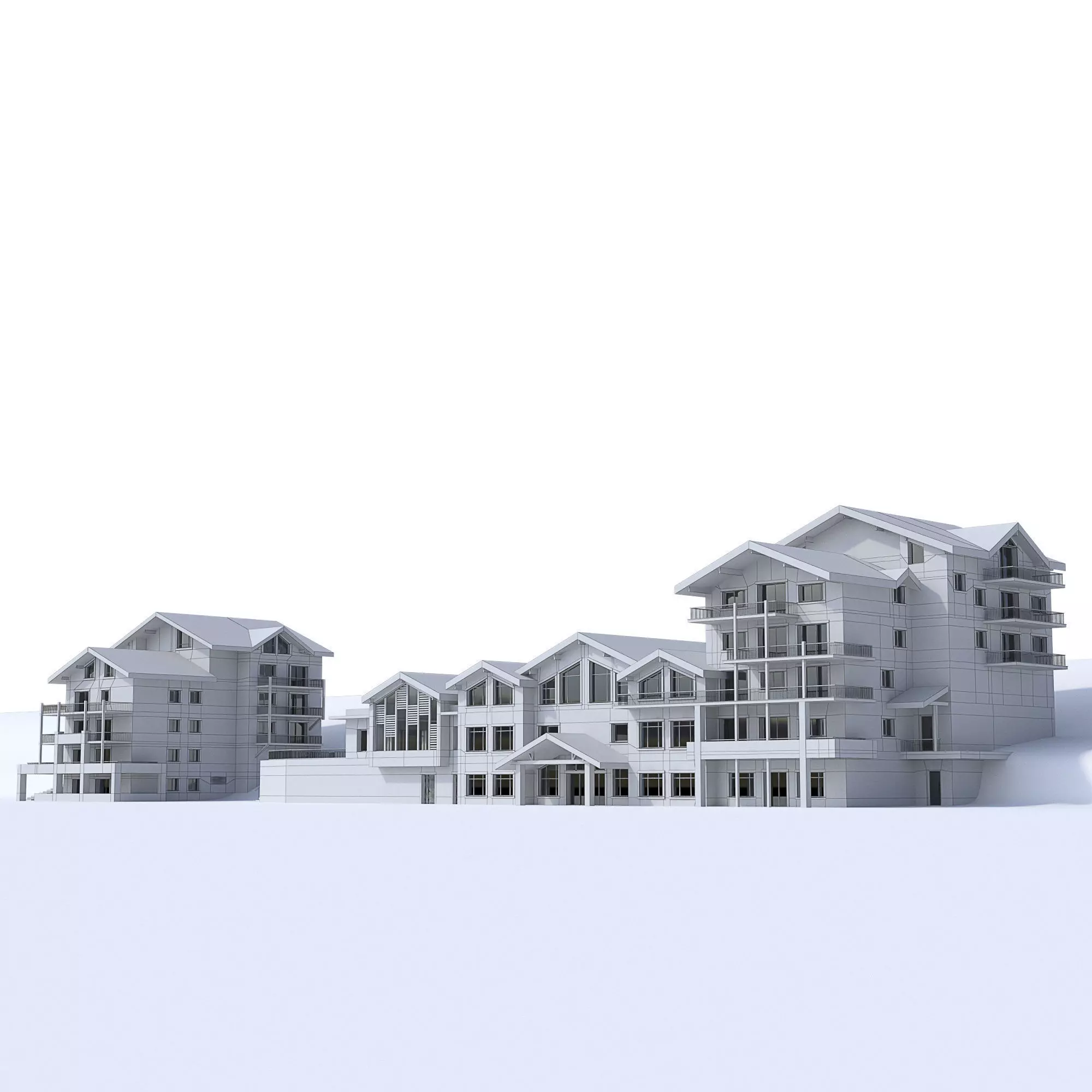 Hotel building 3D model_0