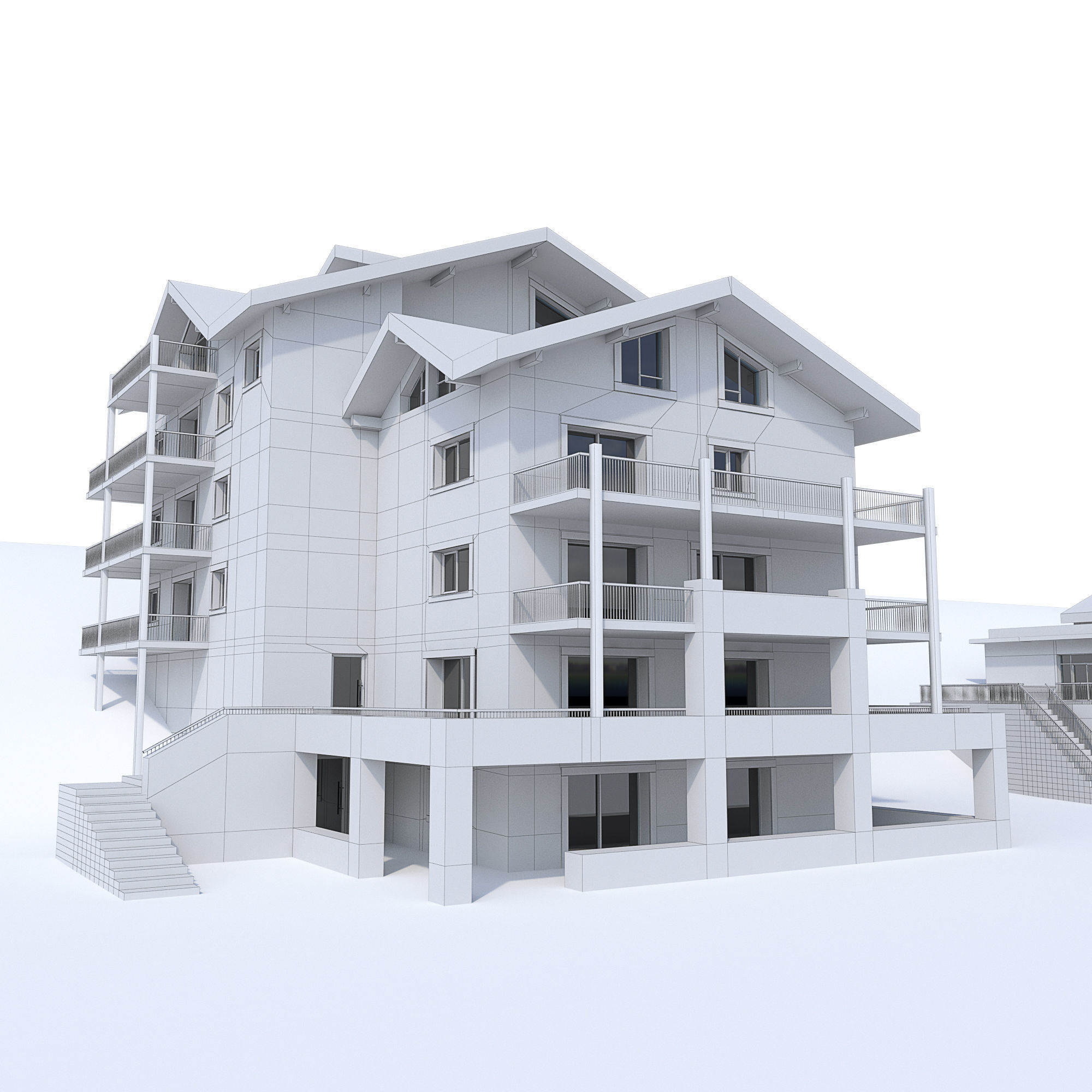 Hotel building 3D model_4