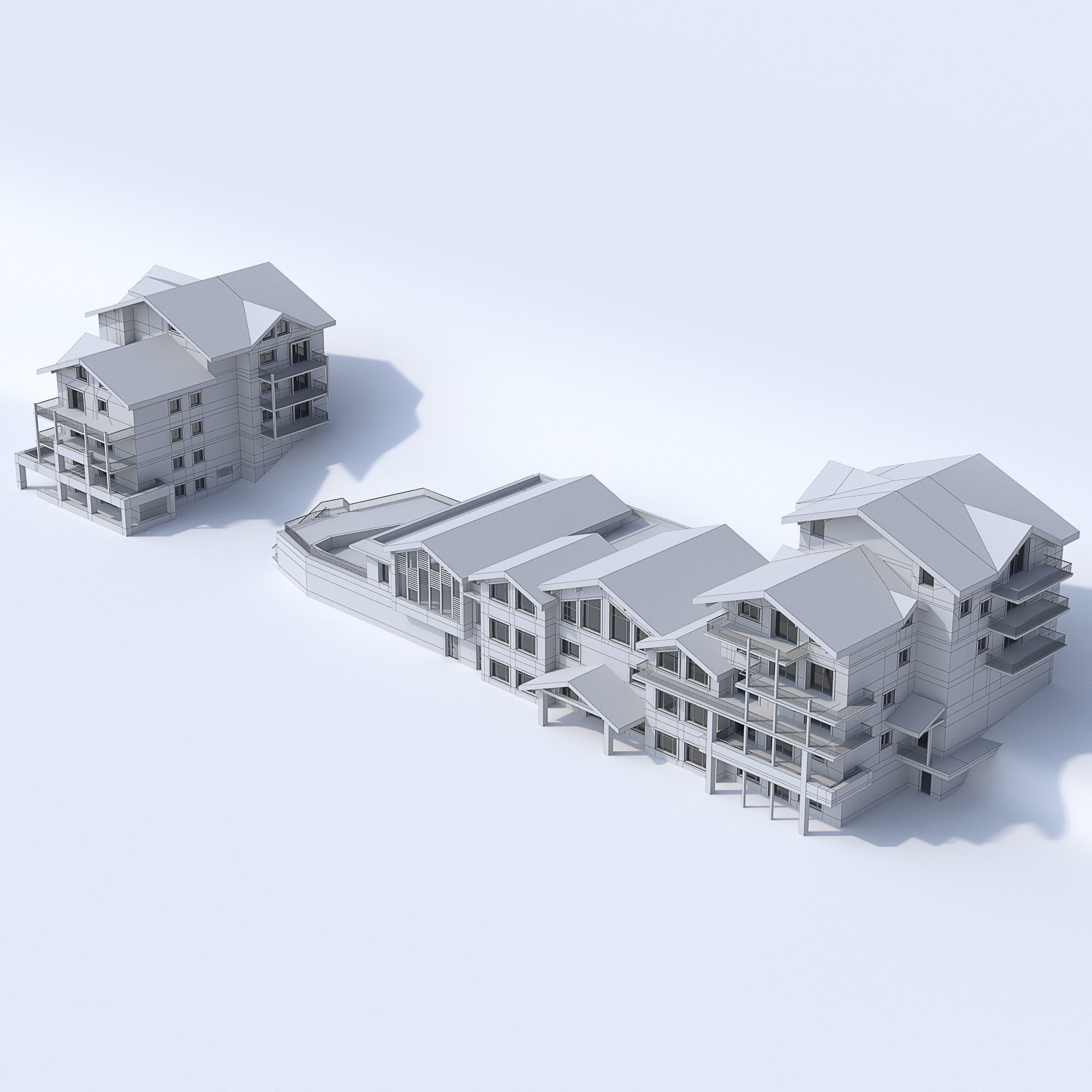 Hotel building 3D model_1