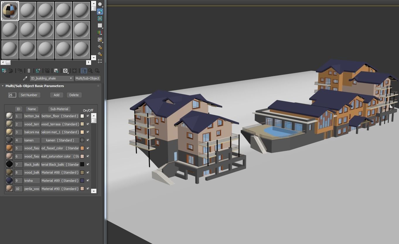 Hotel building 3D model_6