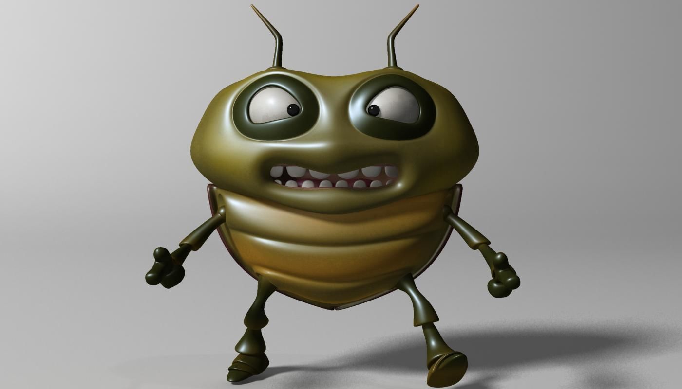 Cartoon Bug RIGGED Low-poly 3D model_2