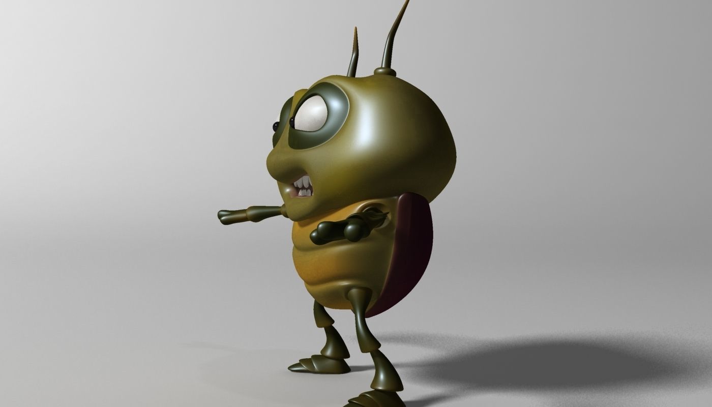 Cartoon Bug RIGGED Low-poly 3D model_4