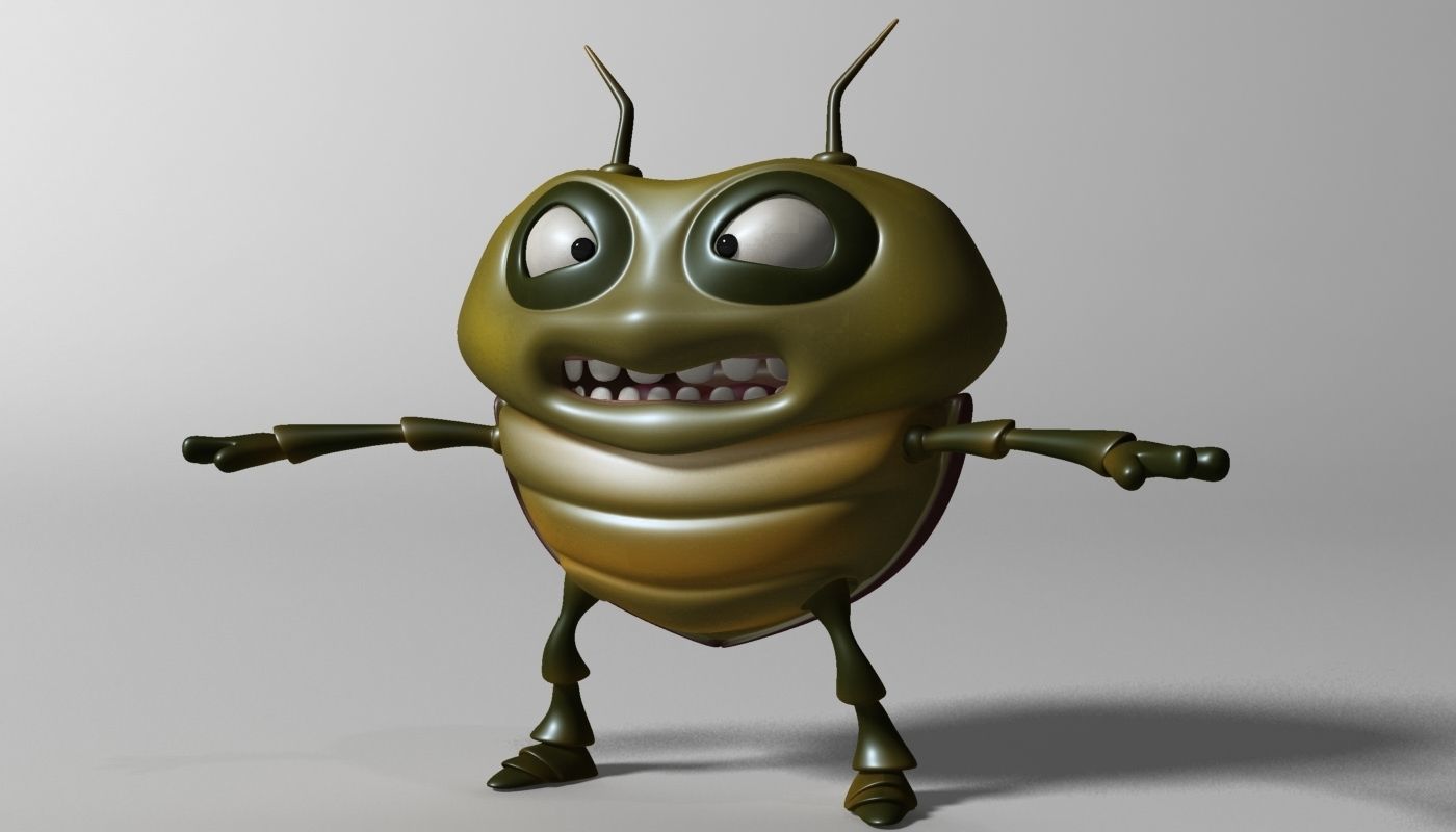 Cartoon Bug RIGGED Low-poly 3D model_5