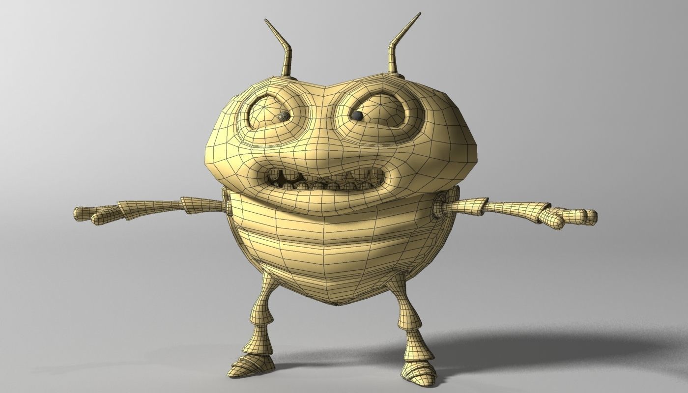 Cartoon Bug RIGGED Low-poly 3D model_6