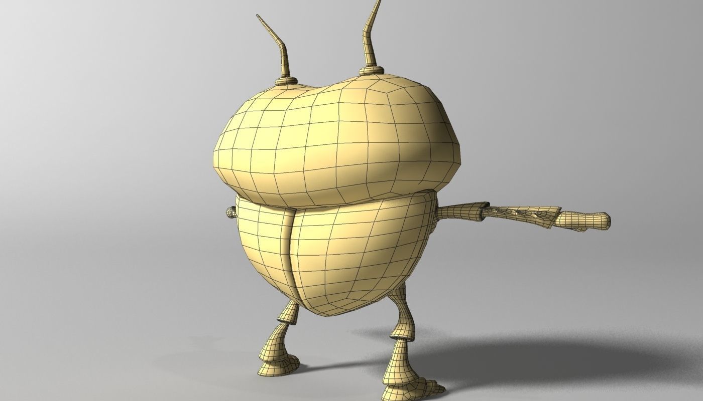 Cartoon Bug RIGGED Low-poly 3D model_8