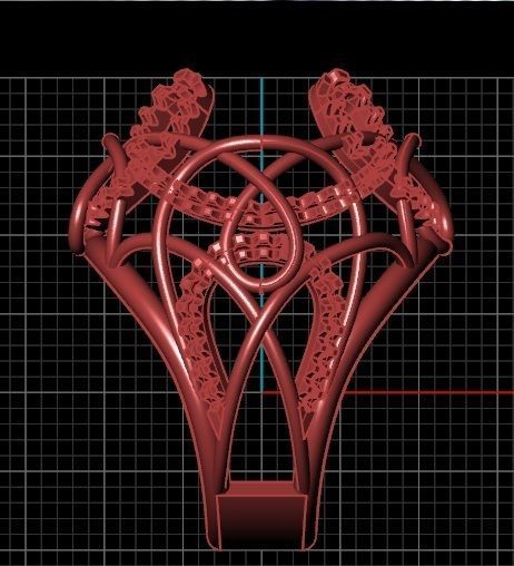 Ring big gem 3D print model_4