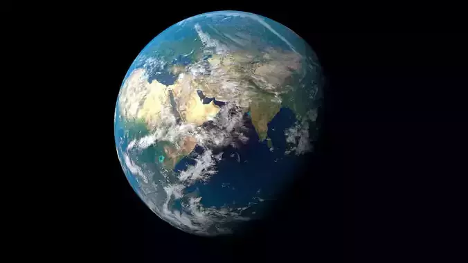 Realistic earth from space