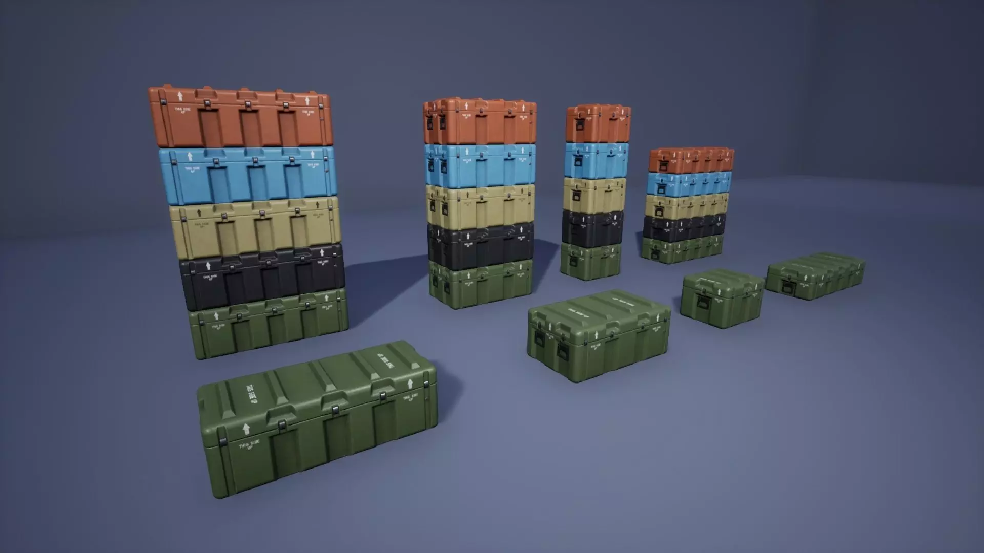 Military Case Pack Low-poly 3D model_0