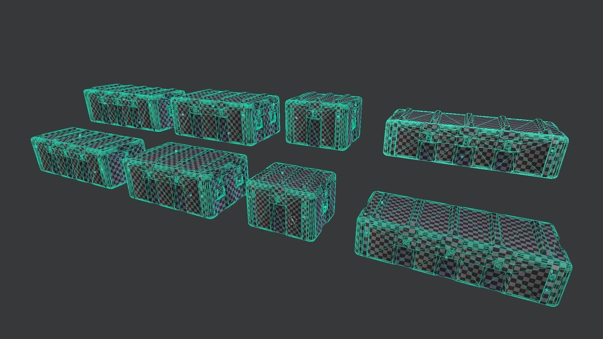 Military Case Pack Low-poly 3D model_9