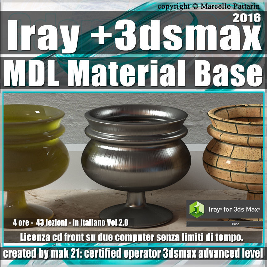 Iray piu in 3dsmax 2016 MDL Material Base Vol 2 Cd Front