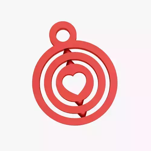 Heart symbol keychain 3D print model