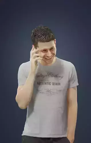 Jayne Elegant Casual Man Standing Talking On The Phone Low-poly 3D model