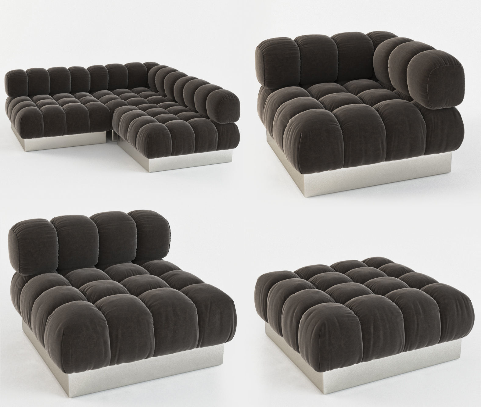 Harvey Probber sectional sofa  3D model_2