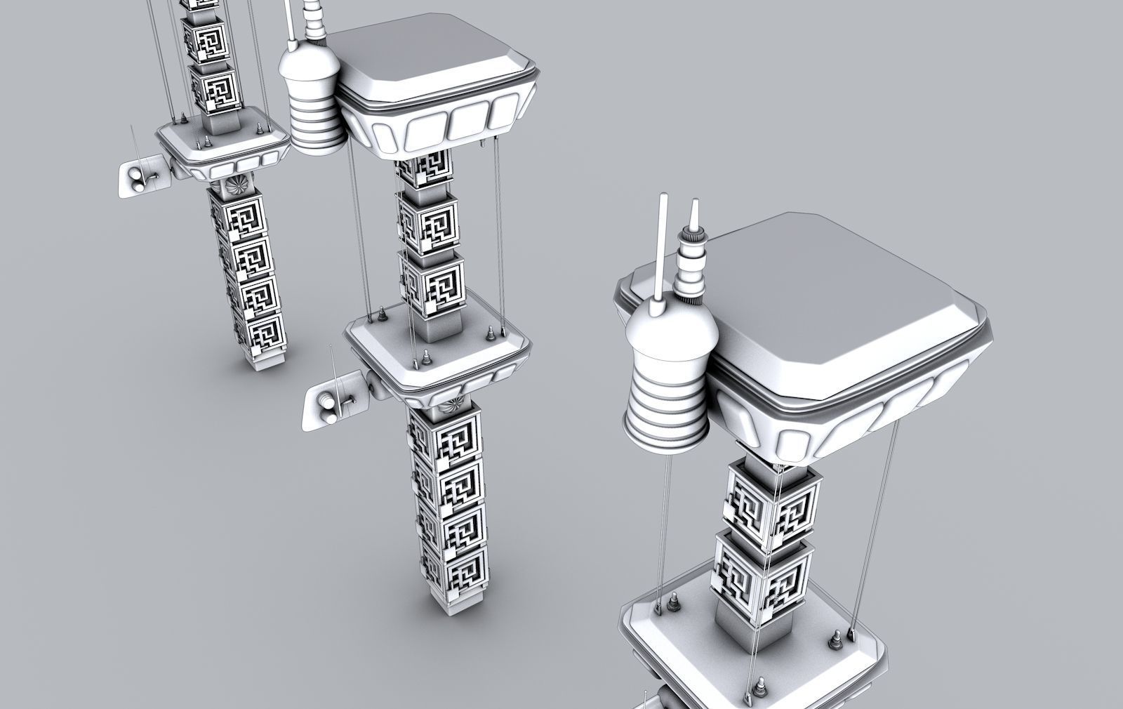 Futuristic Street Lamp 3D model_2