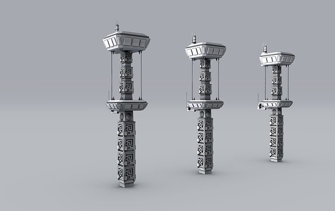 Futuristic Street Lamp 3D model