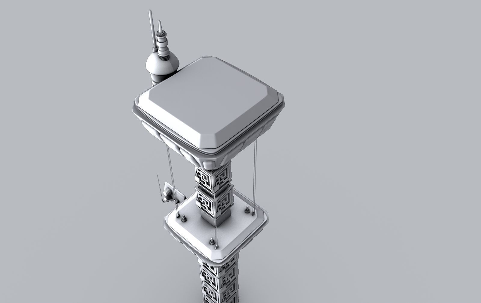 Futuristic Street Lamp 3D model_5