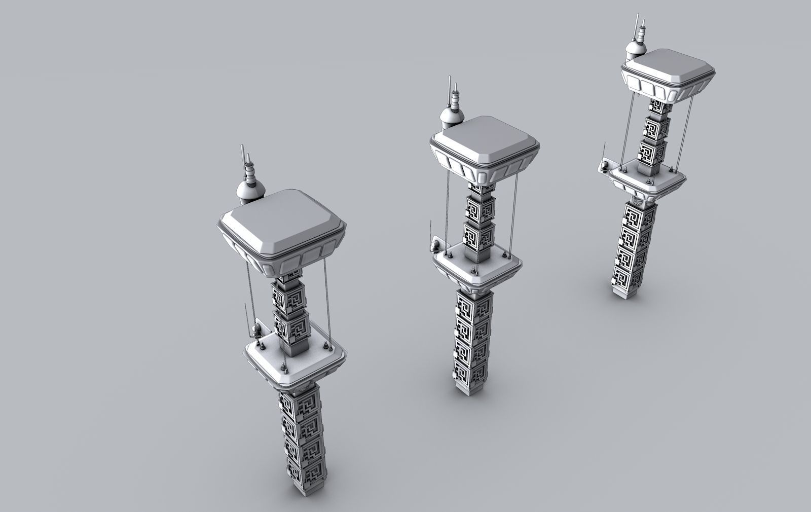 Futuristic Street Lamp 3D model_1