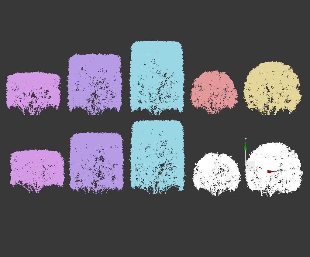 Cotoneaster lucidus Nr 5- Ten transparent cubes - sphere hedges 3D model_2