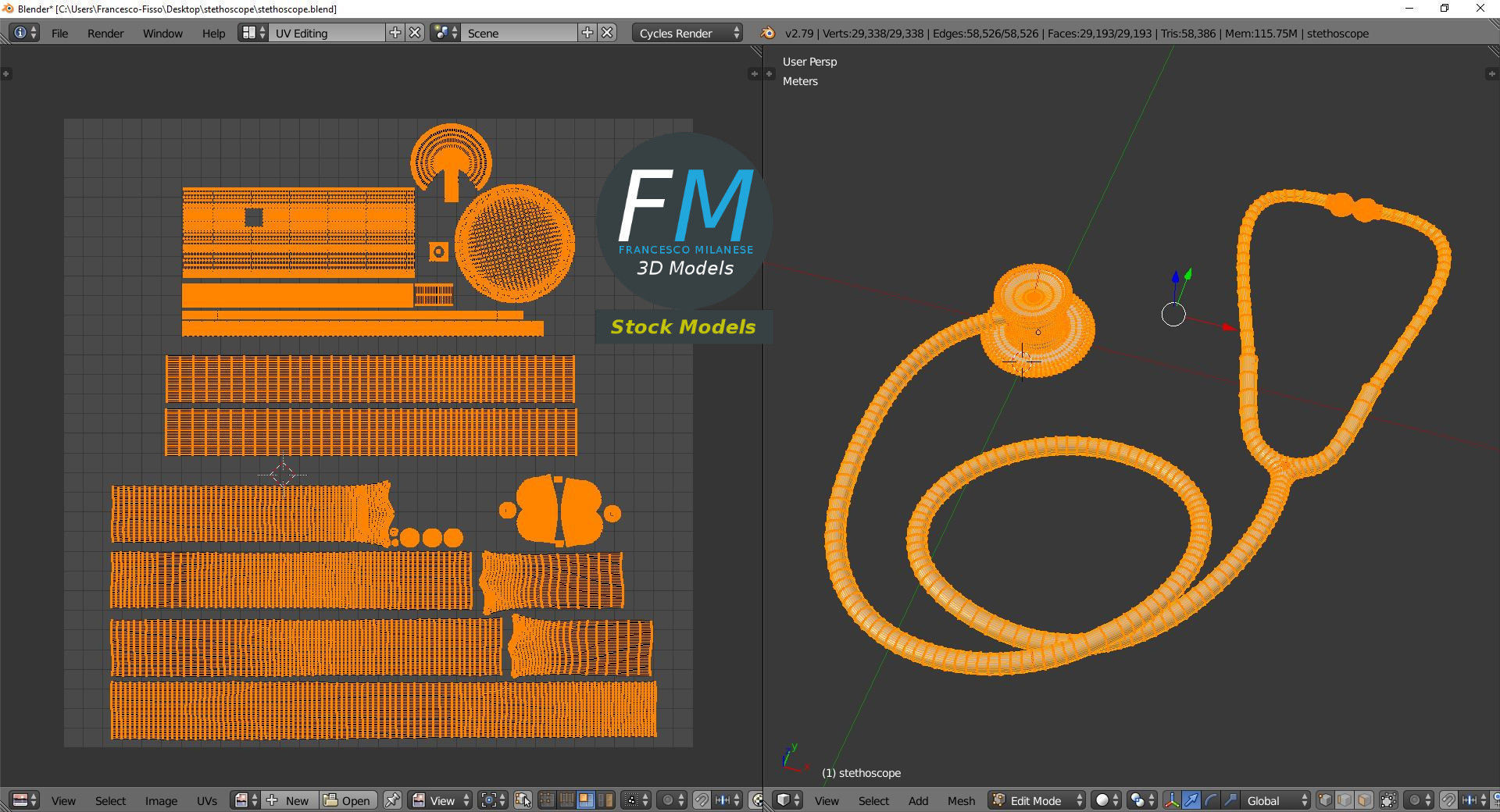 Stethoscope 3D model_10