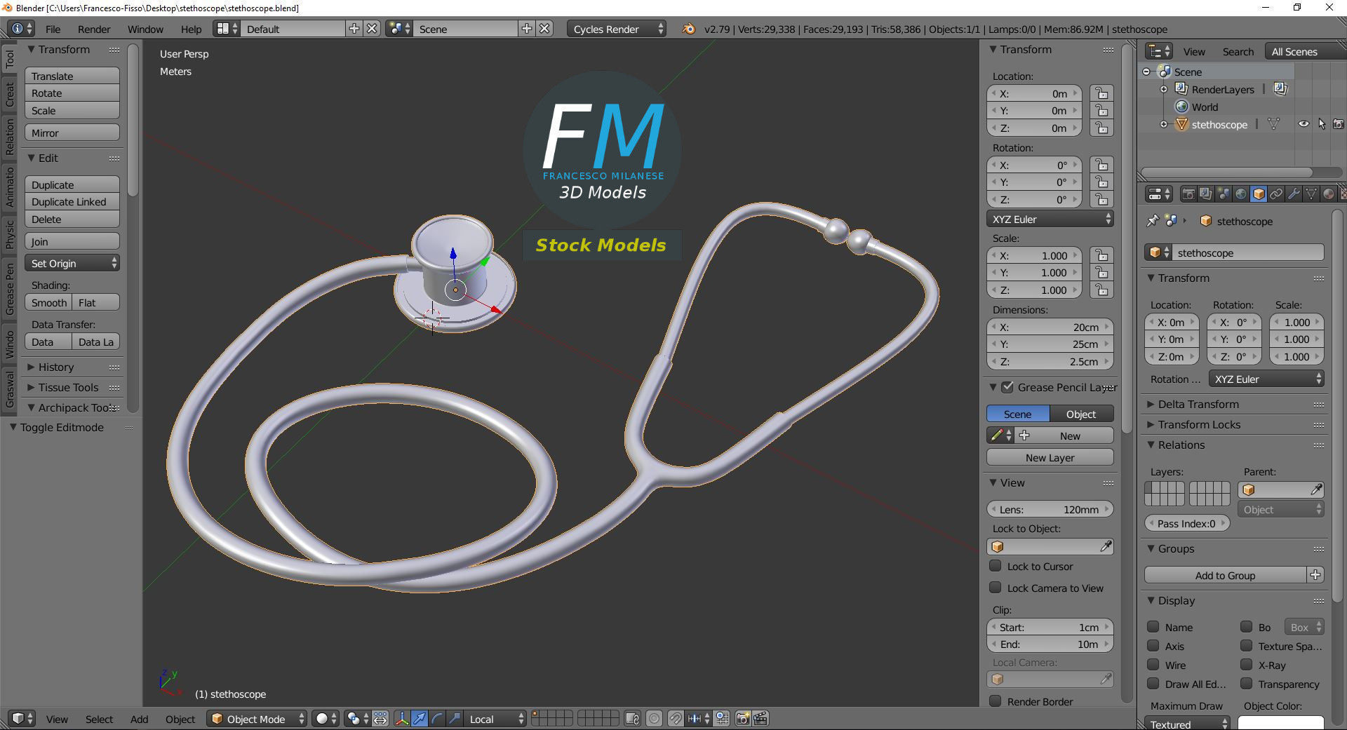 Stethoscope 3D model_9