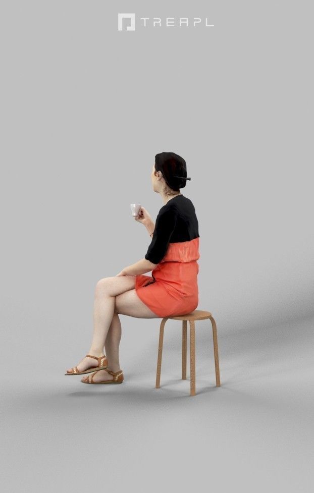 10x Man Woman Scanned Asian Foreground Casual People Vol02 3D Model Collection_104