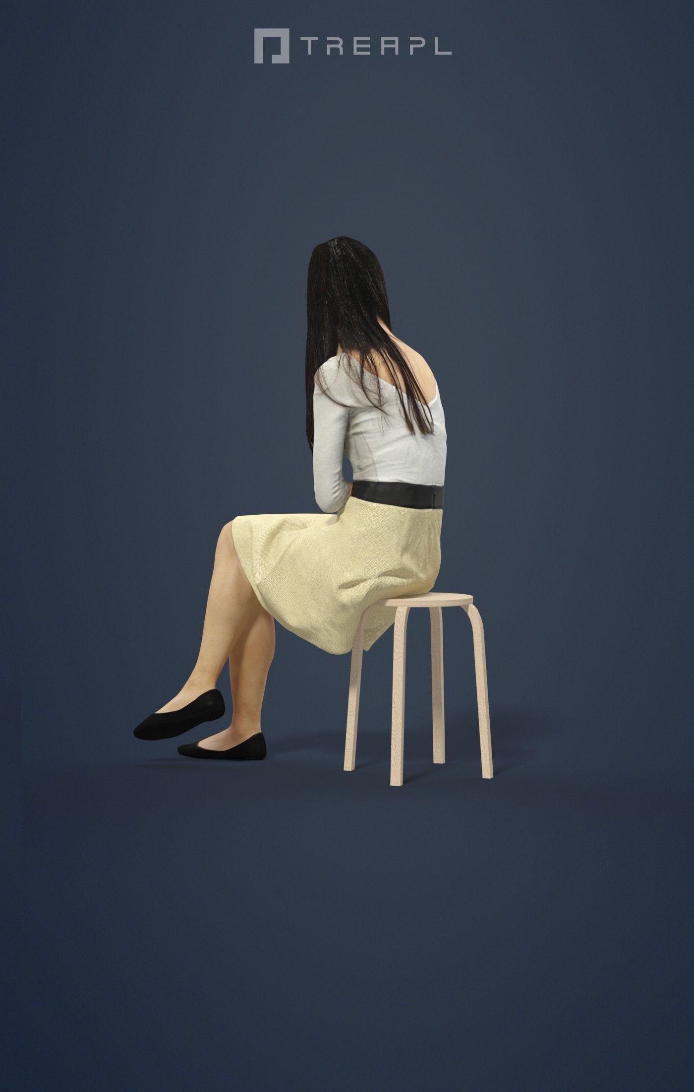 10x Man Woman Scanned Asian Foreground Casual People Vol02 3D Model Collection_43