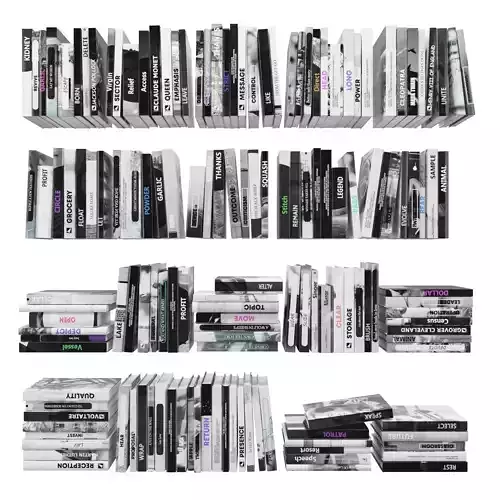 Books 150 pieces 2-1-1 Low-poly 3D model