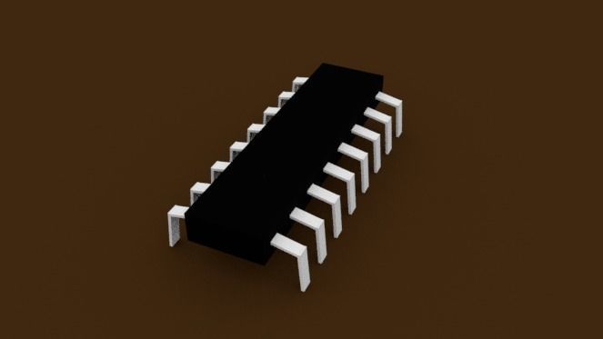 Microchip Low-poly 3D model_3