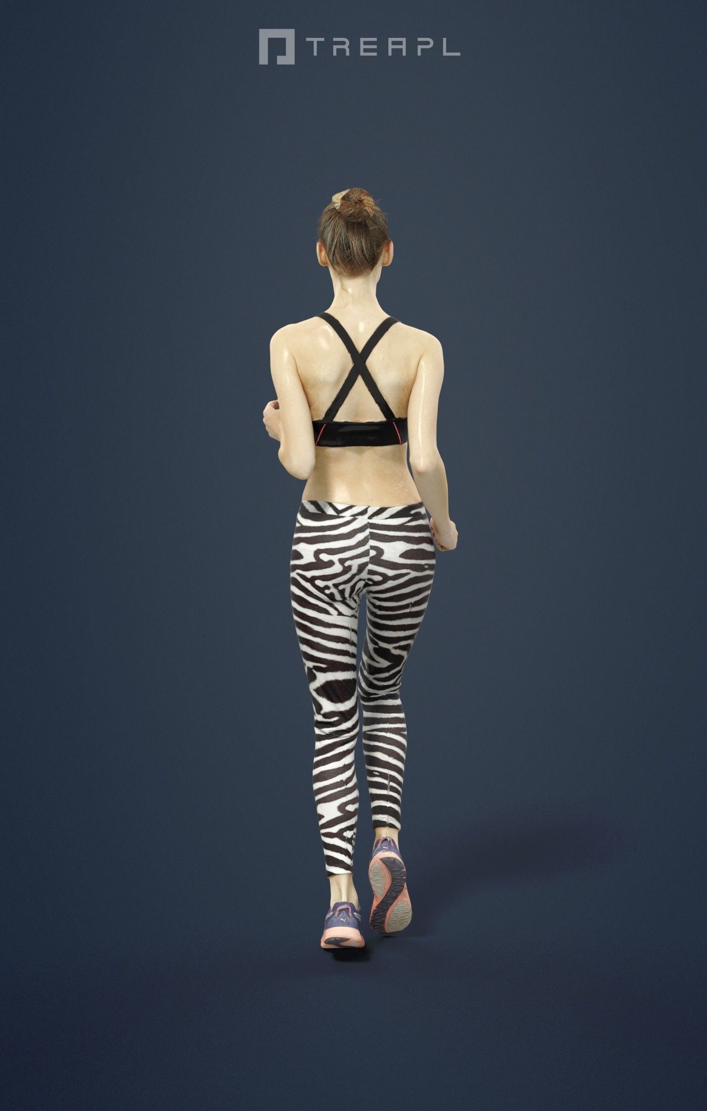 Beauty Attractive Sports Woman Running Jogging Low-poly 3D model_2