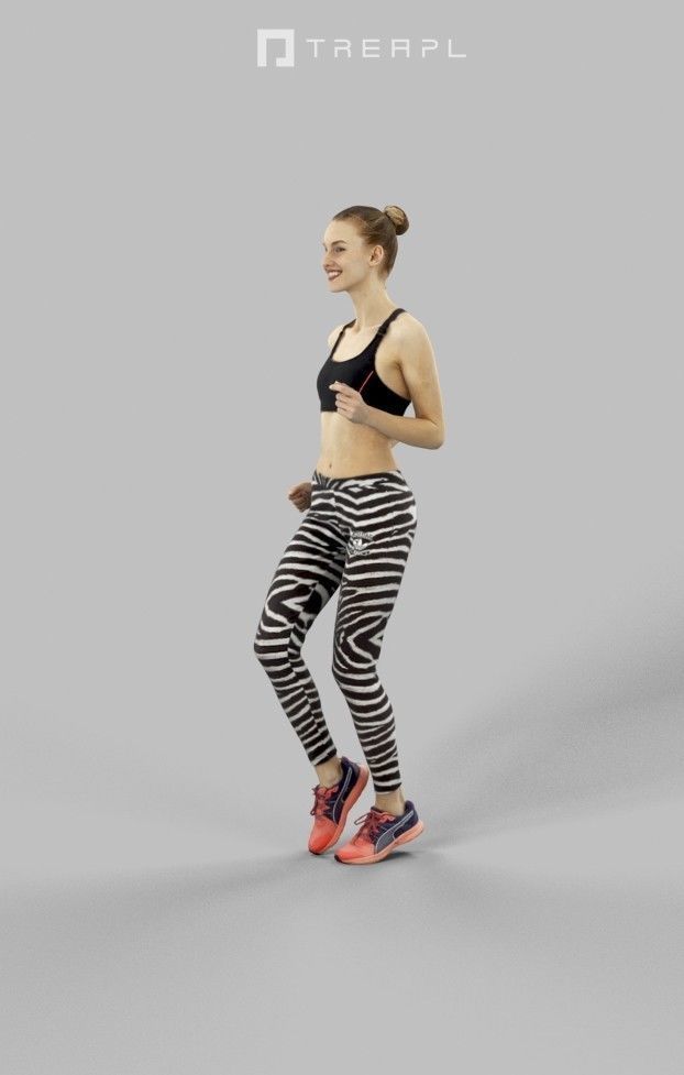 Beauty Attractive Sports Woman Running Jogging Low-poly 3D model_8