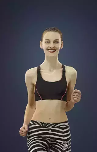 Beauty Attractive Sports Woman Running Jogging Low-poly 3D model