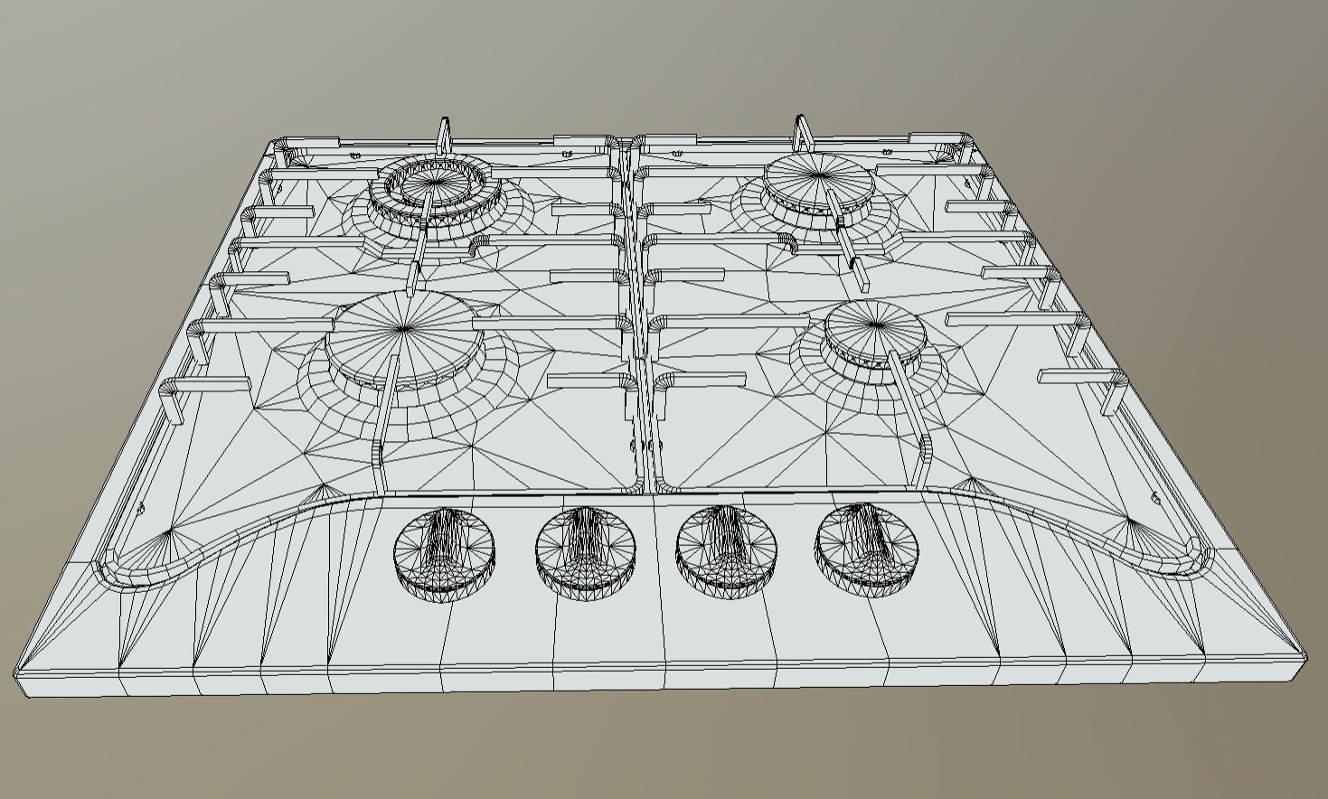 Kitchen Cooktop Low-poly 3D model_5