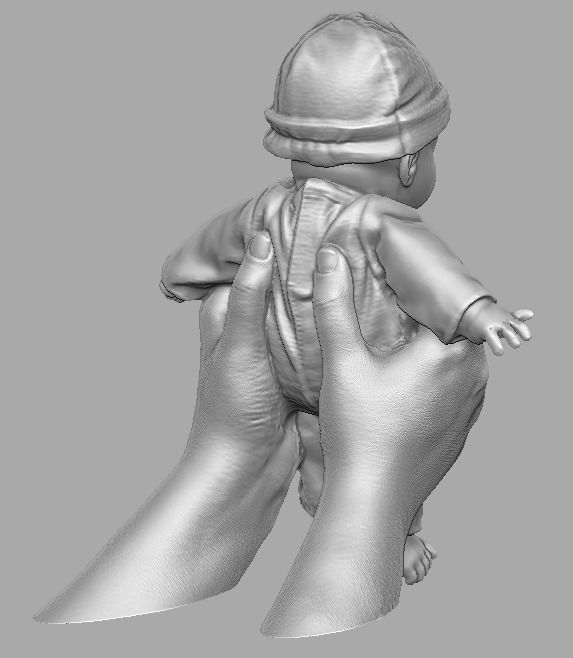 hands holding baby doll  3D print model_16