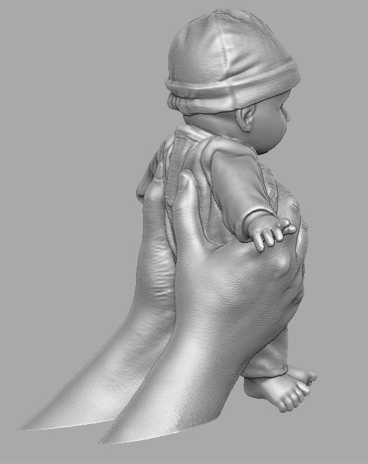 hands holding baby doll  3D print model_18