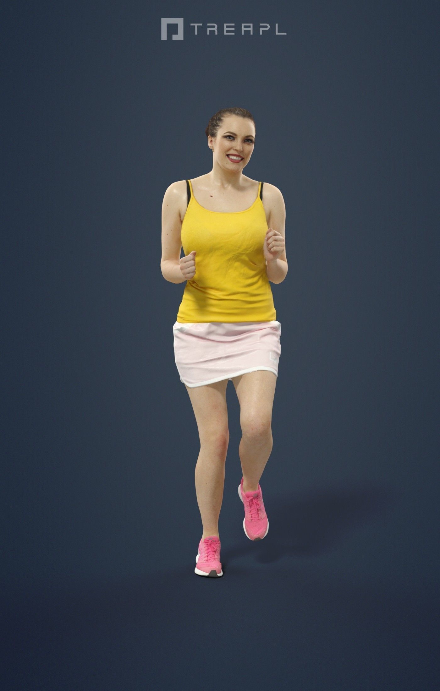 Dream Attractive Sports Woman Running Jogging Low-poly 3D model_1