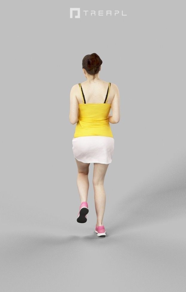 Dream Attractive Sports Woman Running Jogging Low-poly 3D model_6