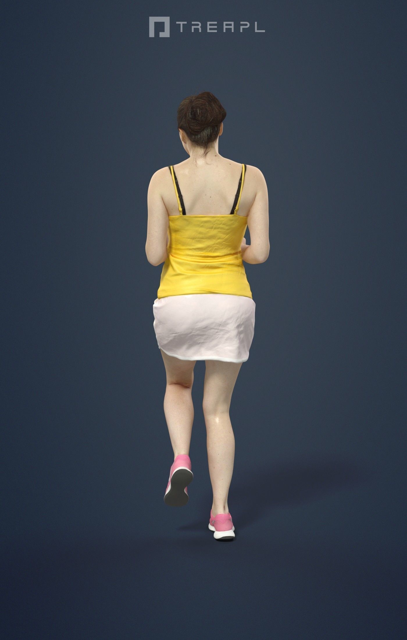 Dream Attractive Sports Woman Running Jogging Low-poly 3D model_2