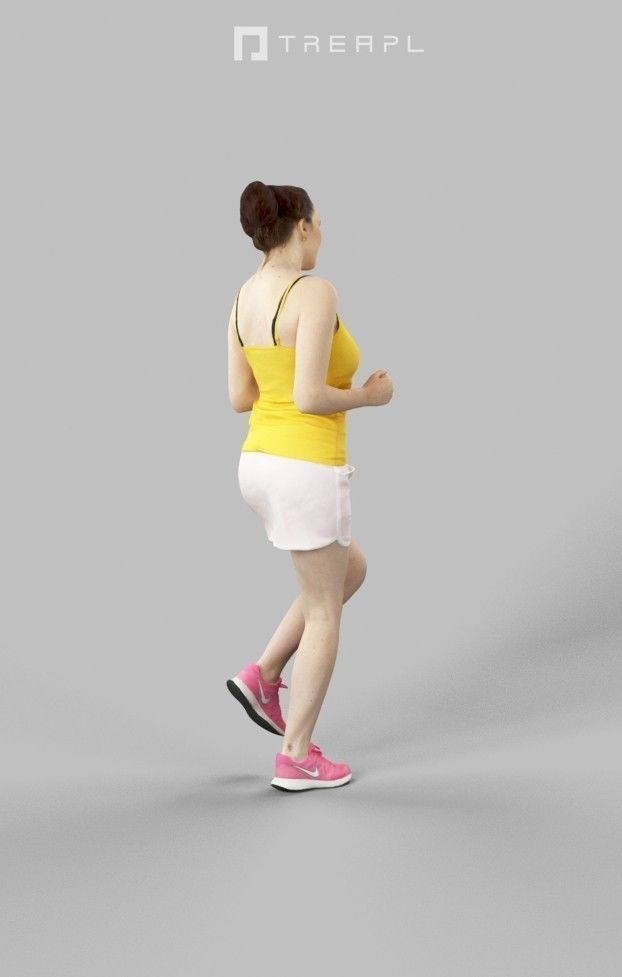 Dream Attractive Sports Woman Running Jogging Low-poly 3D model_5