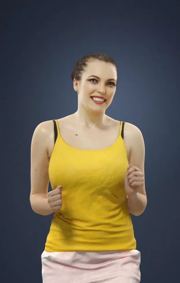 Dream Attractive Sports Woman Running Jogging Low-poly 3D model_0