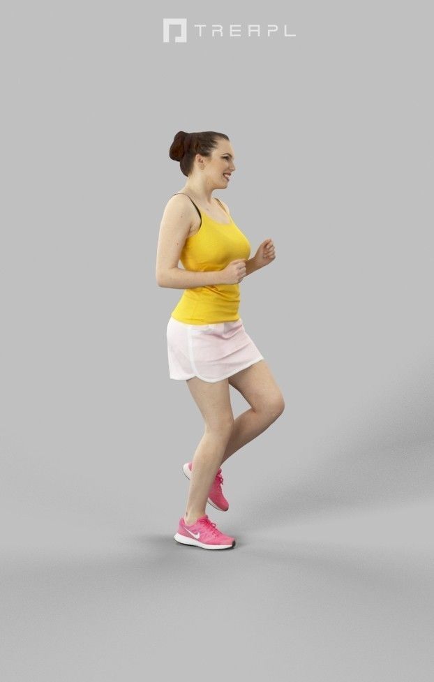 Dream Attractive Sports Woman Running Jogging Low-poly 3D model_4