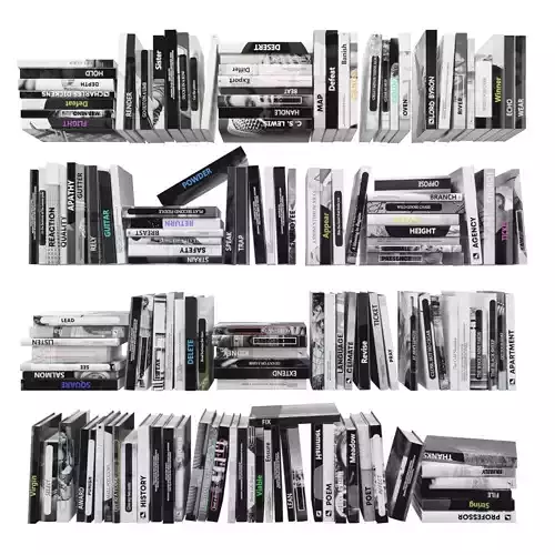 Books 150 pieces 2-3-4 Low-poly 3D model