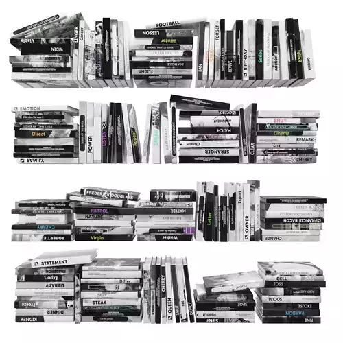 Books 150 pieces 2-4-2 Low-poly 3D model