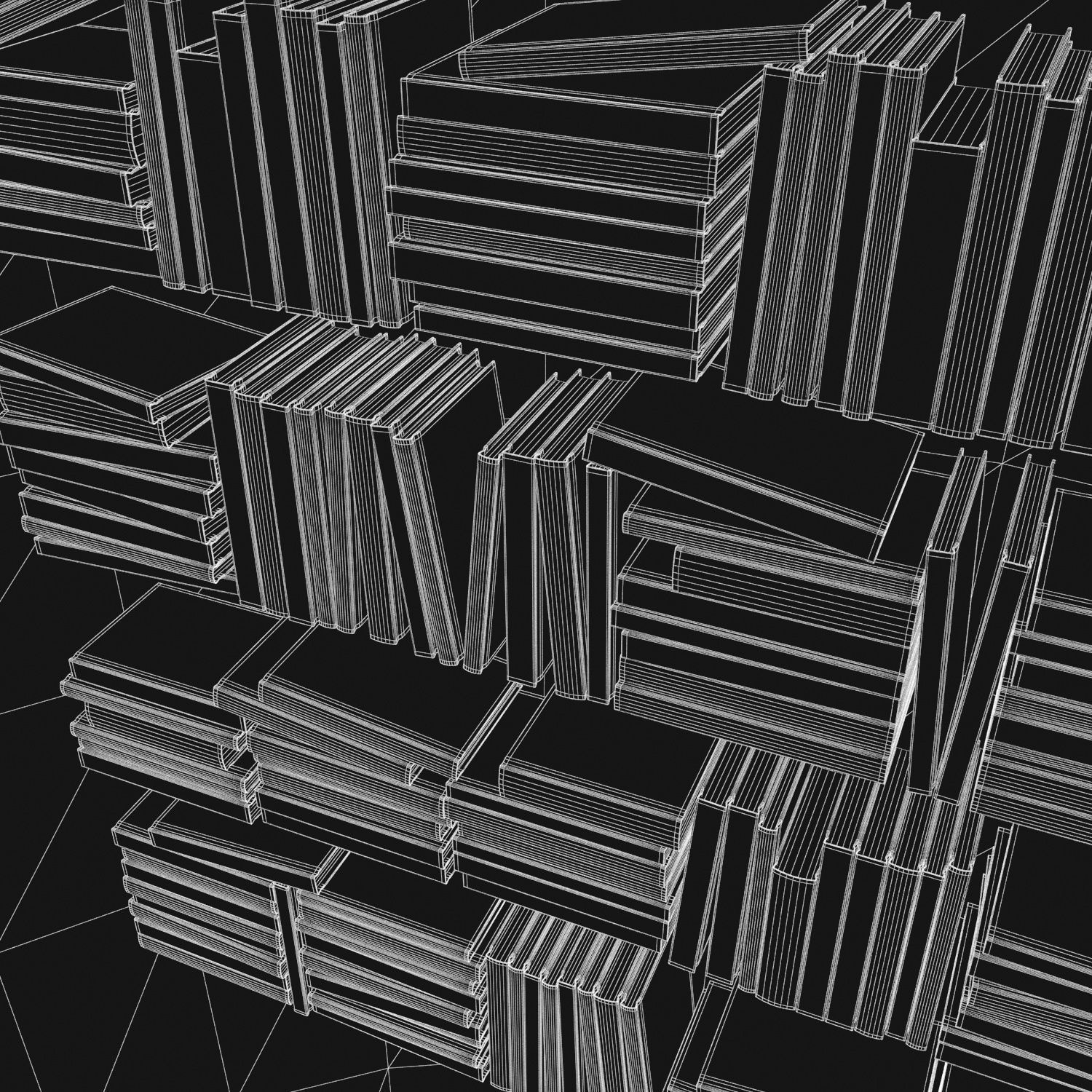 Books 150 pieces 2-4-3 Low-poly 3D model_35