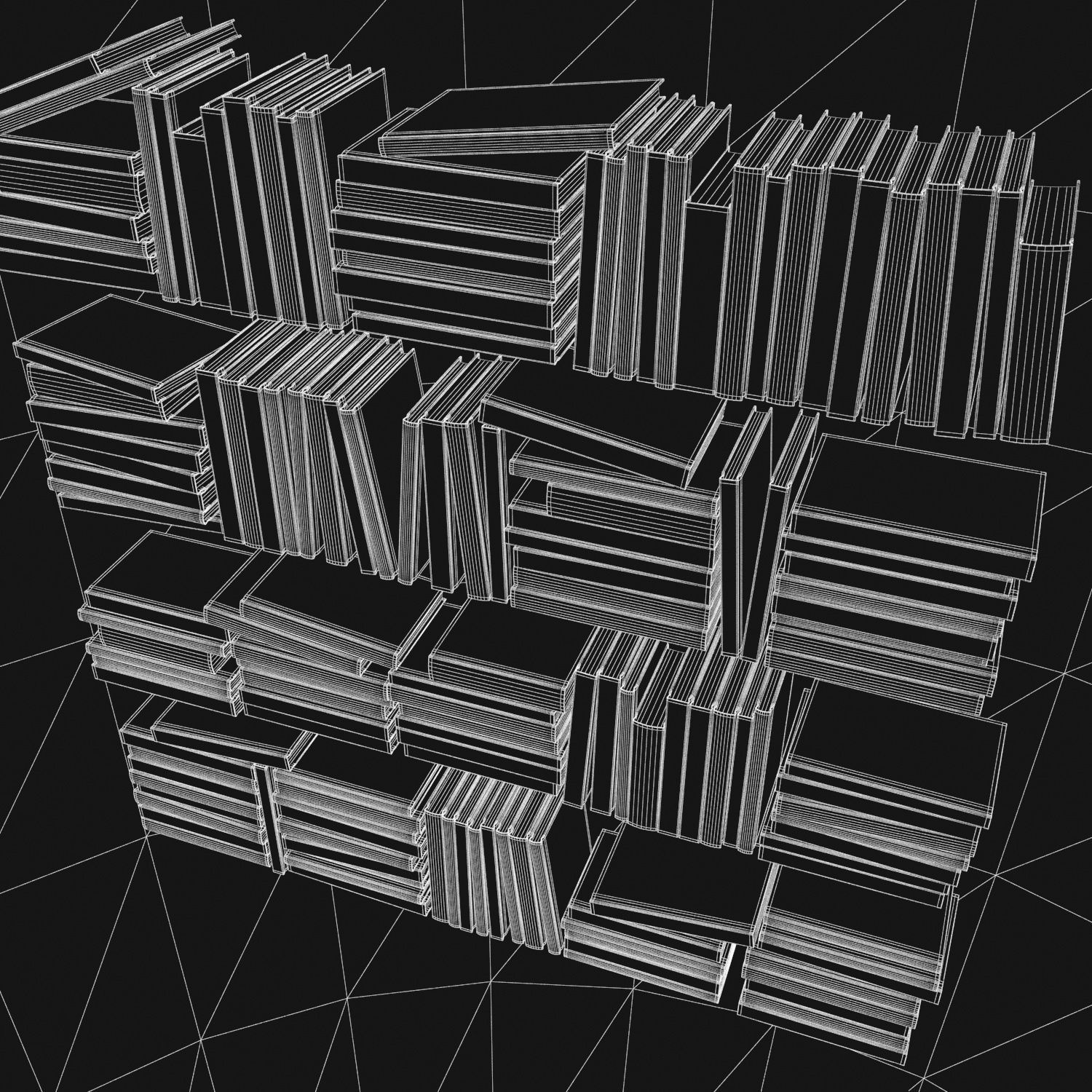 Books 150 pieces 2-4-3 Low-poly 3D model_27