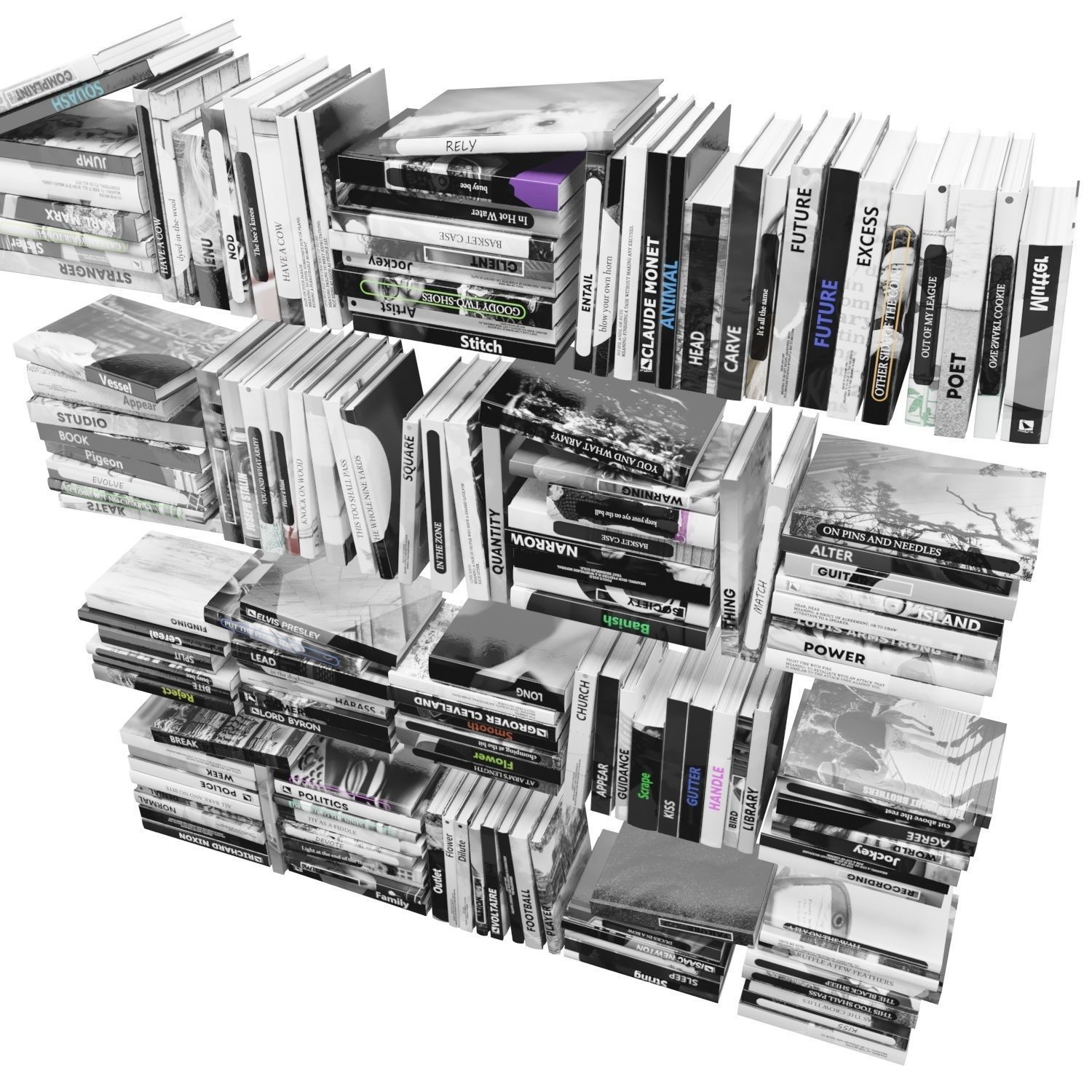 Books 150 pieces 2-4-3 Low-poly 3D model_6