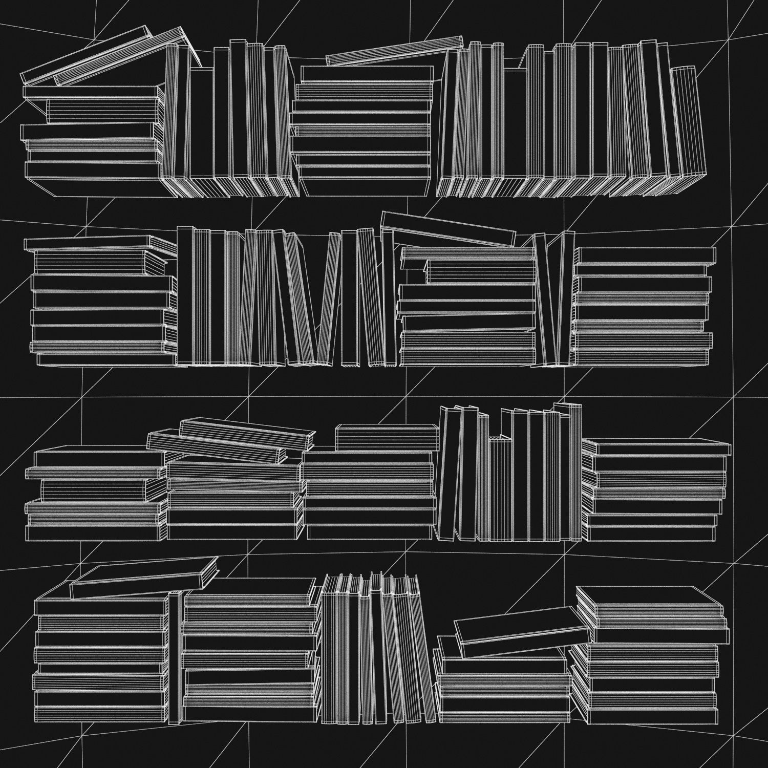 Books 150 pieces 2-4-3 Low-poly 3D model_24
