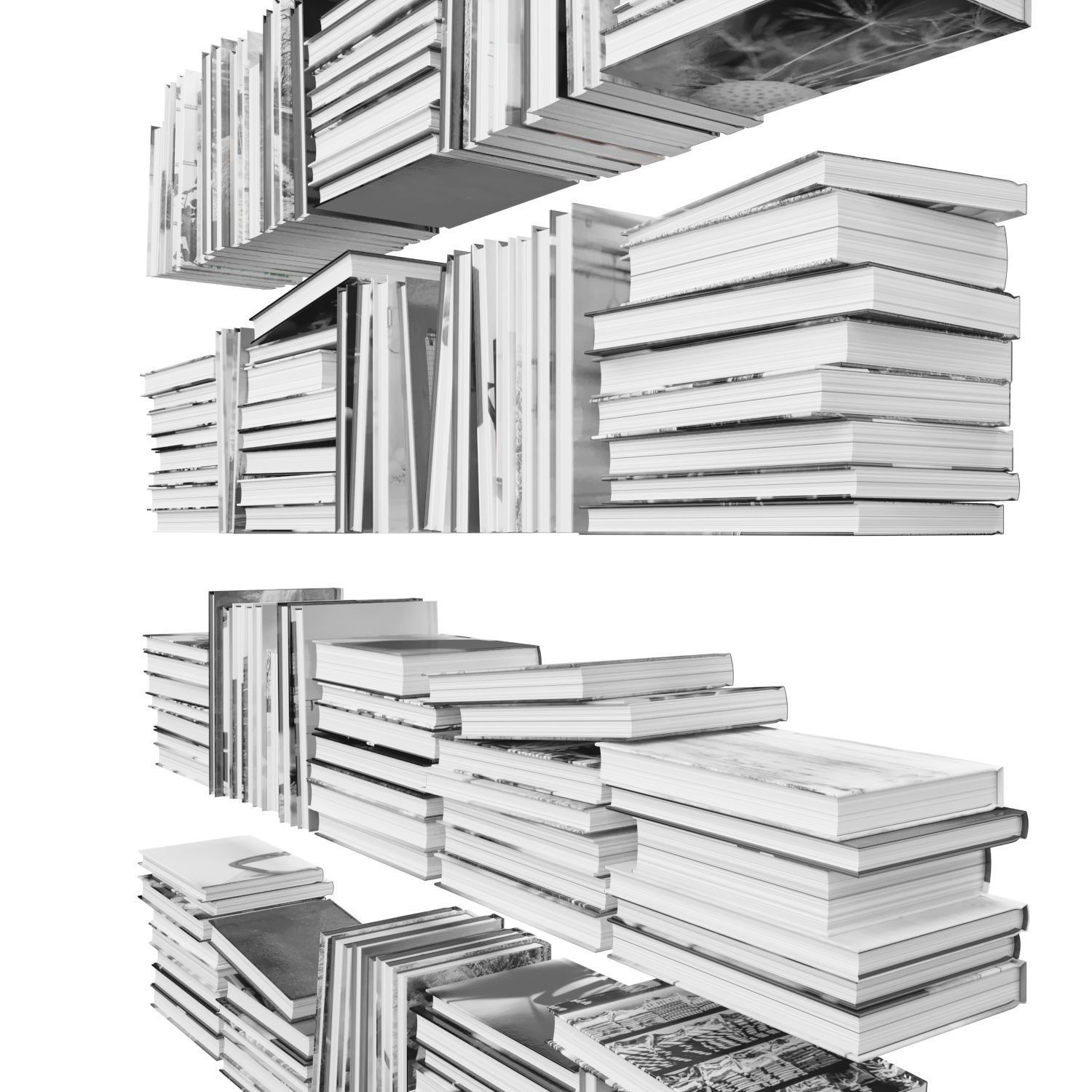 Books 150 pieces 2-4-3 Low-poly 3D model_12