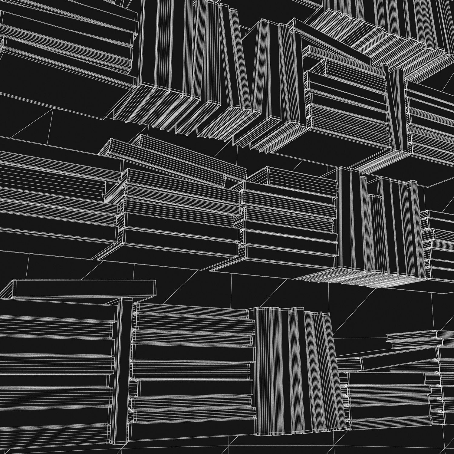 Books 150 pieces 2-4-3 Low-poly 3D model_32