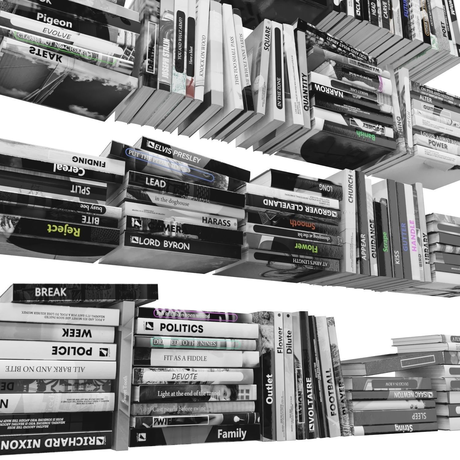 Books 150 pieces 2-4-3 Low-poly 3D model_17